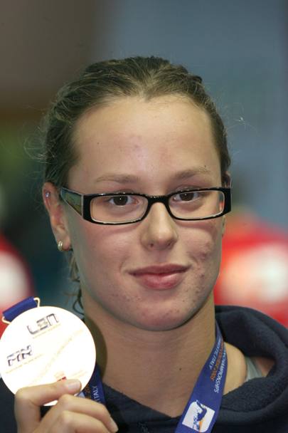 2005 La prima medaglia d’oro di Federica Pellegini in una competizione fuori dall’Italia (Ansa)